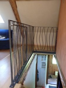 Garde-corps d&rsquo;escalier avec portillon enfant integr&eacute; Bischheim 1