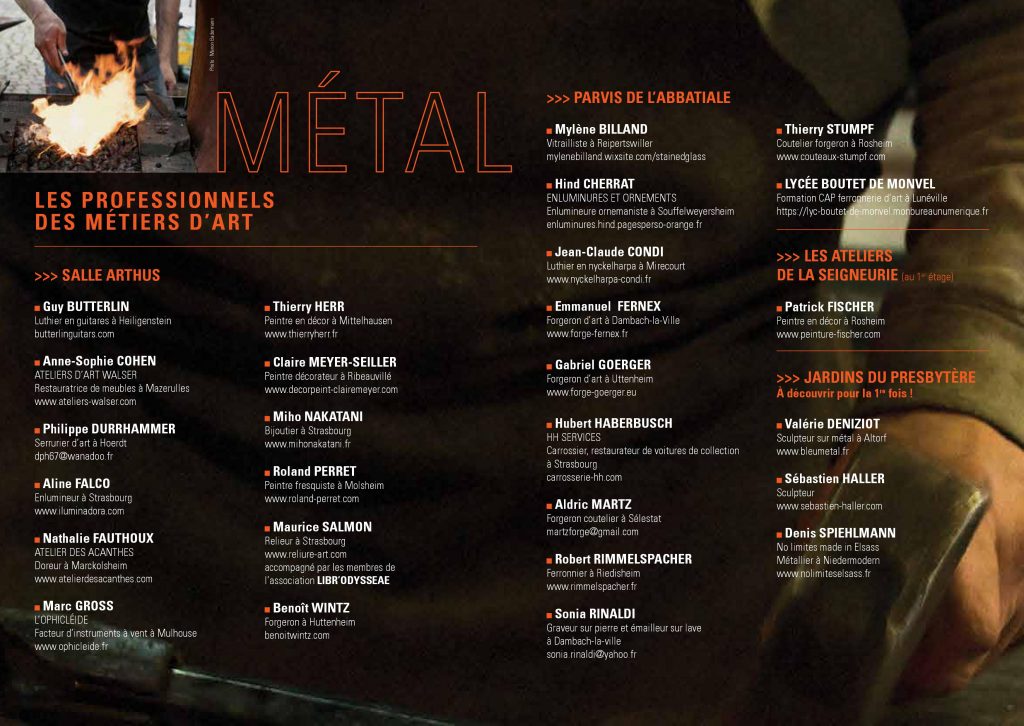 Festival m&eacute;tiers d&rsquo;art &agrave; Andlau le 28/29/30 juin 2019 Colmar 1